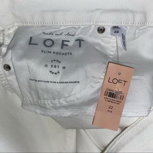 LOFT Plus size White - NWT Slim pocket High waist Skinny Crop Pants size 22
